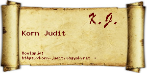 Korn Judit névjegykártya